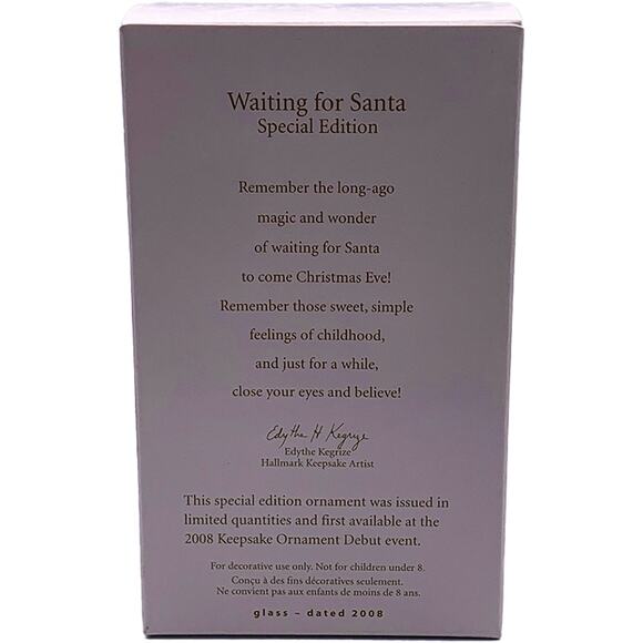 Hallmark 2008 Waiting for Santa Norman Rockwell Special Edition Ornament in Box - Picture 2 of 7